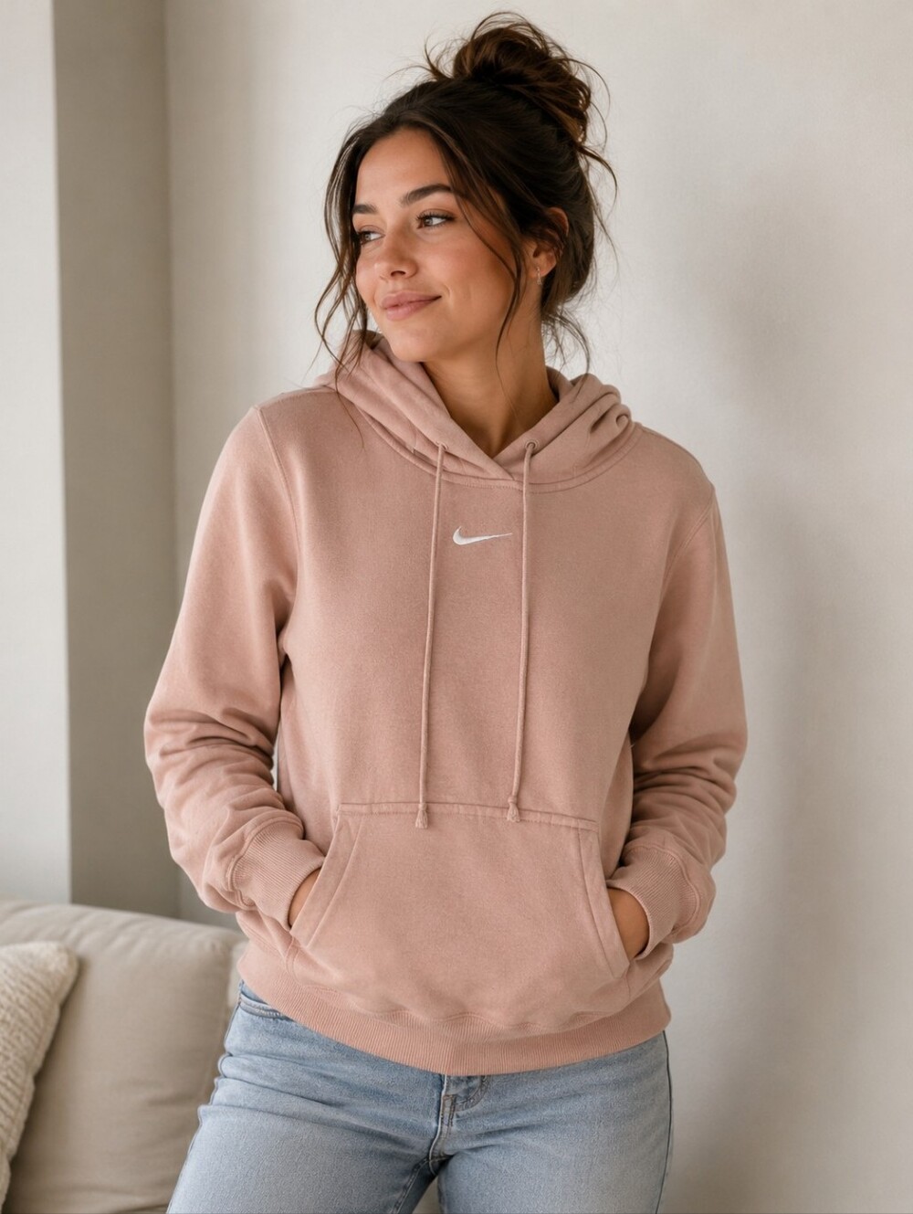 Nikw Light Pink Hoodie-Sm. #073